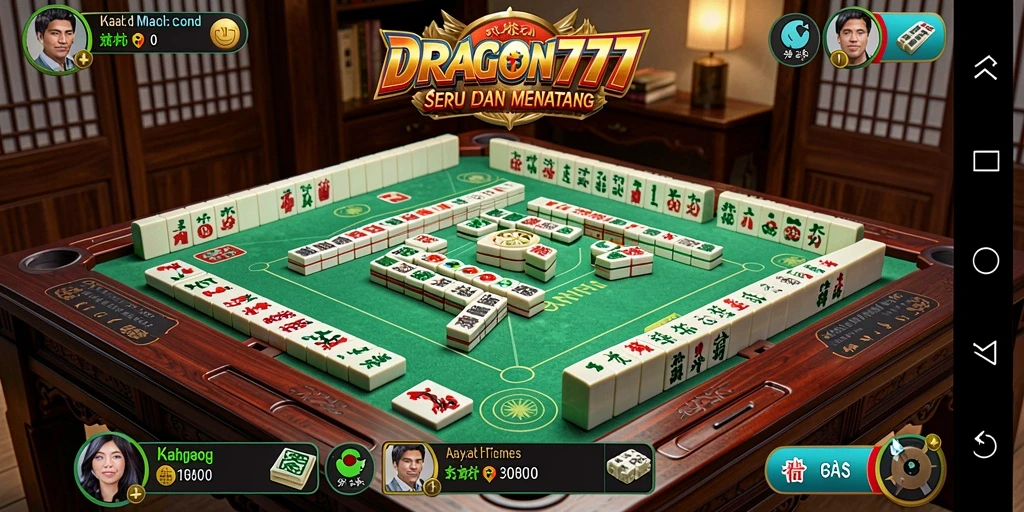 Screenshot menampilkan gameplay menarik DRAGON777 di Mahjong.