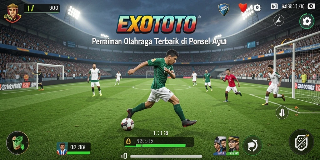 Tampilan gameplay <strong>EXOTOTO</strong> yang seru dan penuh aksi olahraga.