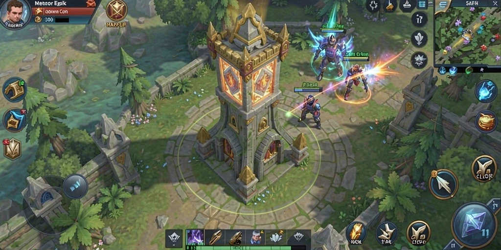 Screenshot dari gameplay Tower Defense yang mendebarkan di HARAPJP.