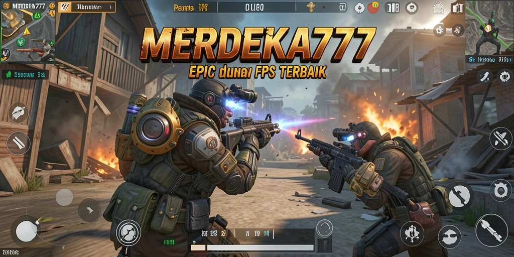Gameplay seru dari MERDEKA777 dalam aksi penuh pertempuran FPS.