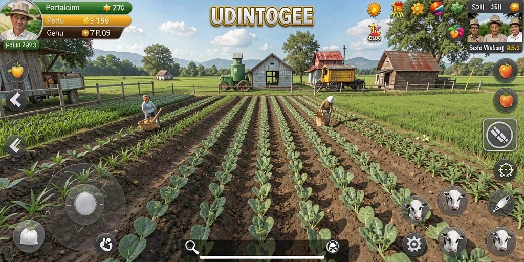 Tampilan gameplay seru dalam permainan pertanian UDINTOGEL.