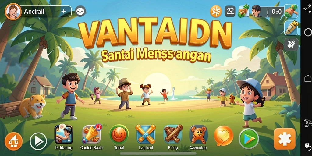 Tampilan gameplay VANTAIDN yang menyenangkan dan penuh warna.