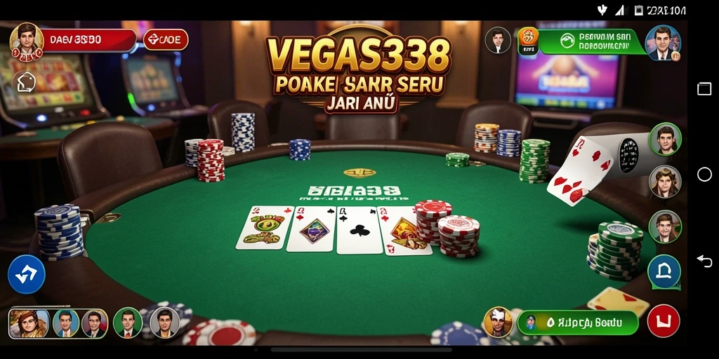 Tampilan menarik dari gameplay Poker di VEGAS338.